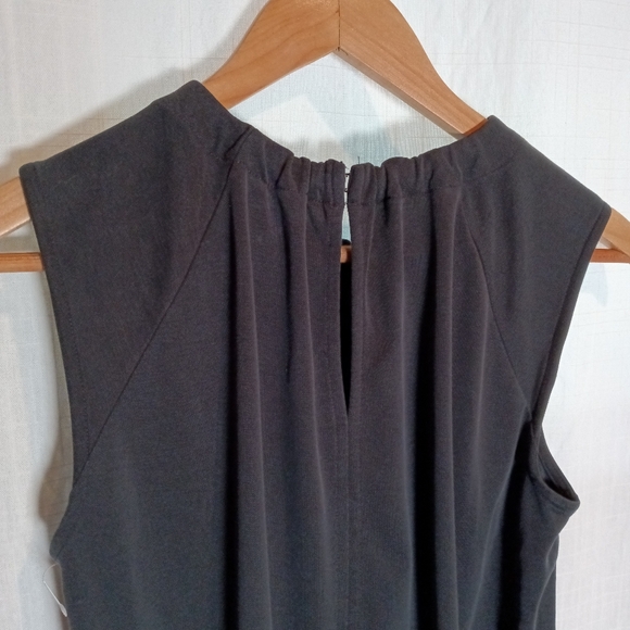 LOFT Ann Taylor Sandwashed Modal Blend Black Knee Length Sleeveless Dress - Picture 5 of 9